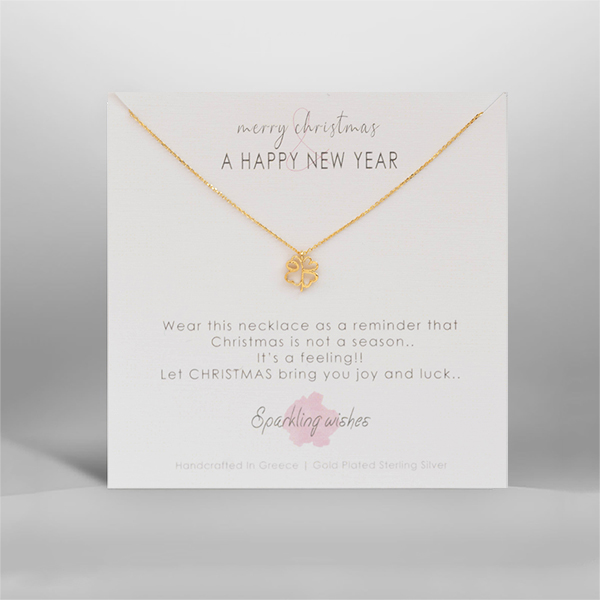 Christmas fourleaf clover lucky charm 2023 Necklace 