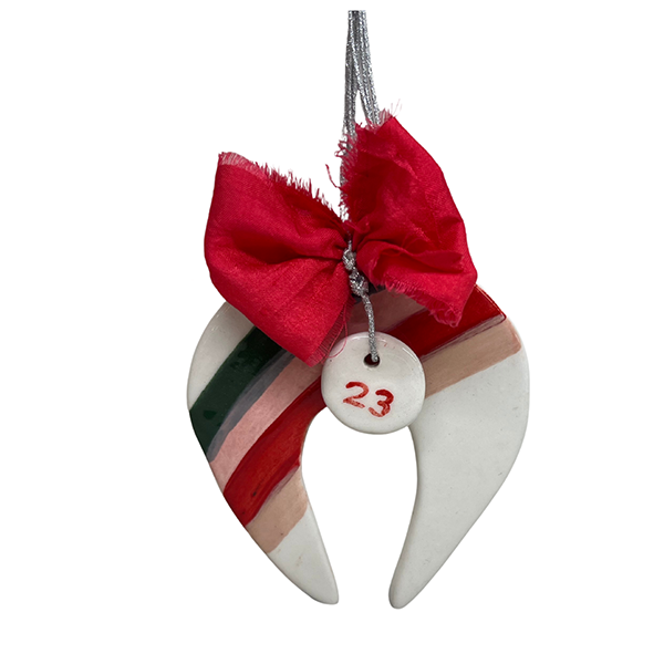 Ceramic Christmas Ornament 2023 horseshoe